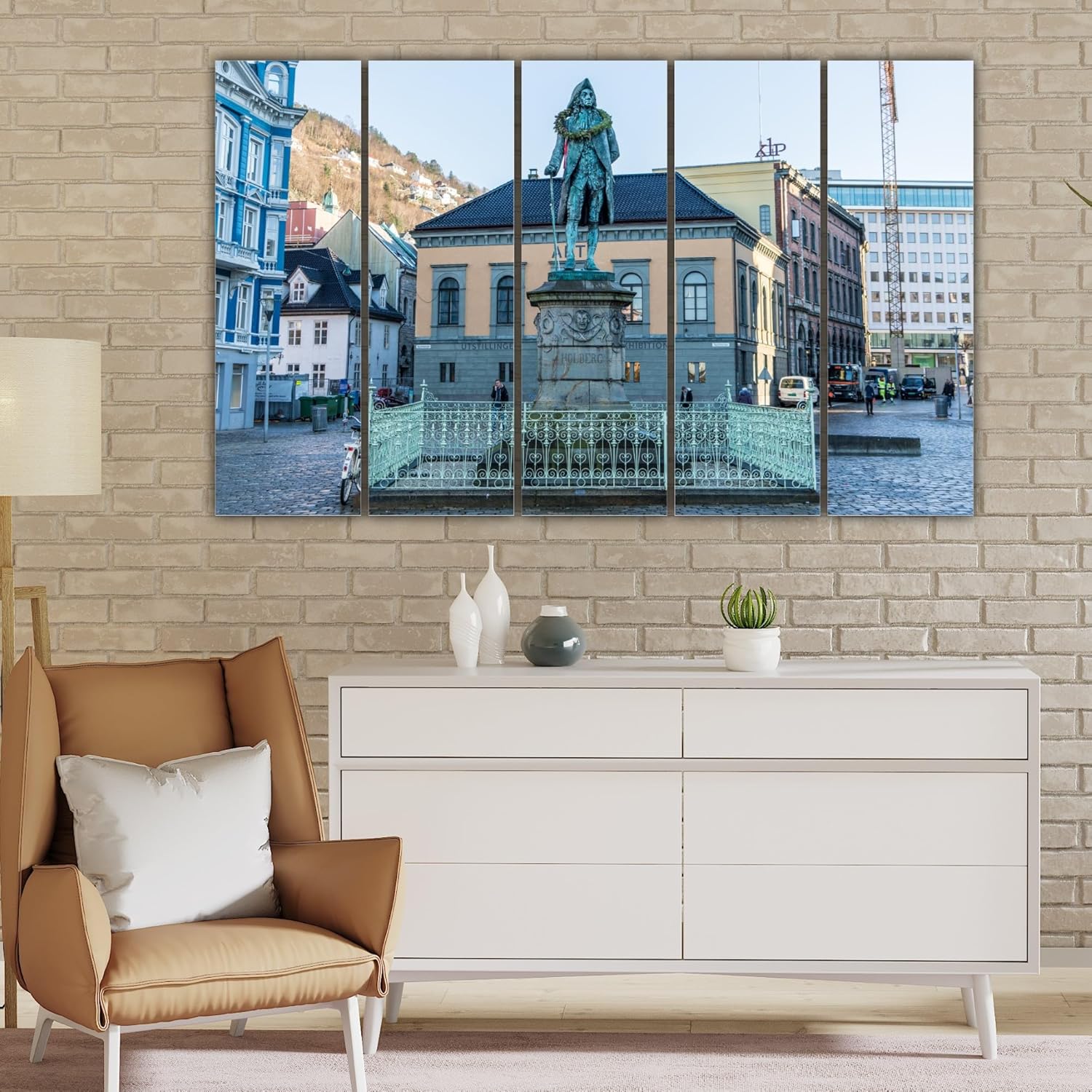 Close-up of the multi-frame Parisian Wall Art highlighting the architectural details and matte finish