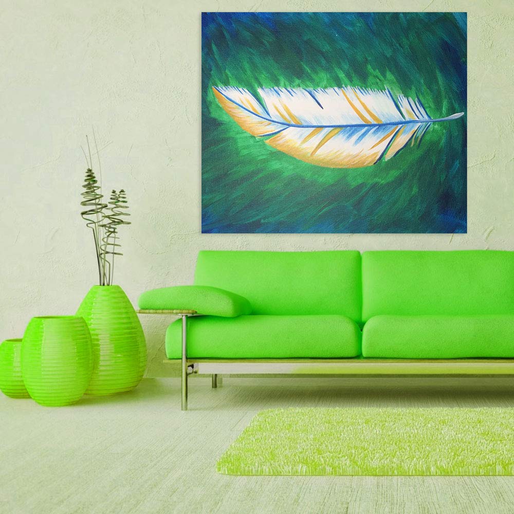 Feather-tastic Lone Feather Abstract Unframed Wall Art That Gives Your Walls Wings