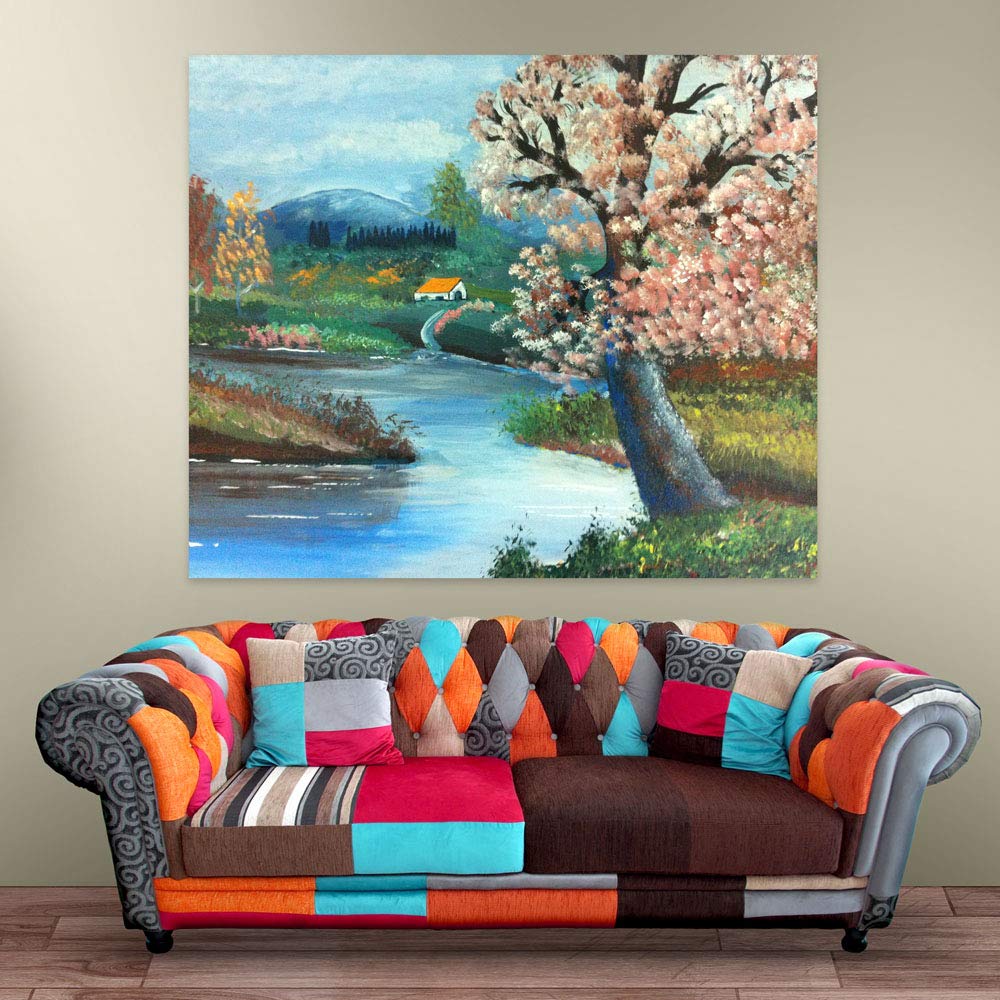 Spring-tacular Blooms Unframed Wall Art showcasing vivid spring flowers on pure cotton canvas