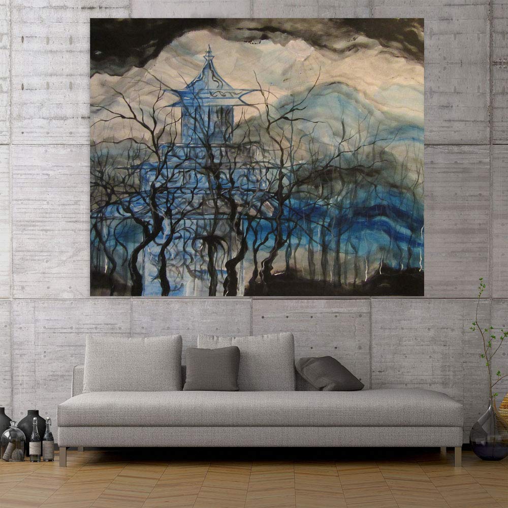 Through-the-Misty-Night Canvas That'll Make Your Walls Swoon - Unframed Landscape Wall Art Ready to Enchant (91x76cm)
