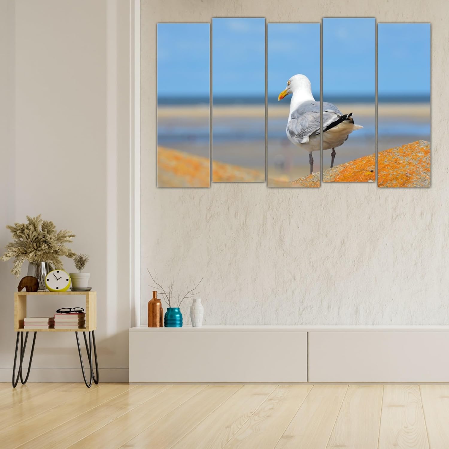 Close-up of Bird-iful Multi-Frame Wall Art That'll Make Your Walls Chirp with feathered friends across sleek wooden frames