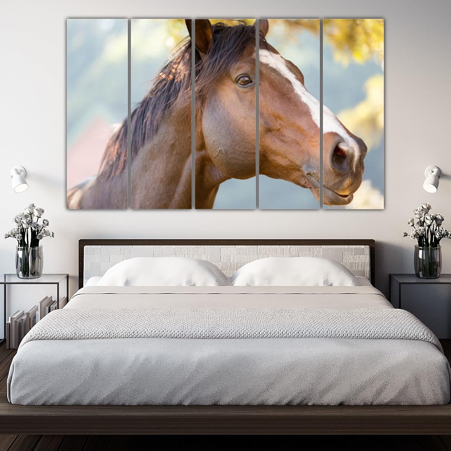 Close-up of timber MDF frame edge from the Horse-Whispering Multi-Frame Stallion Spectacle Framed Wall Art