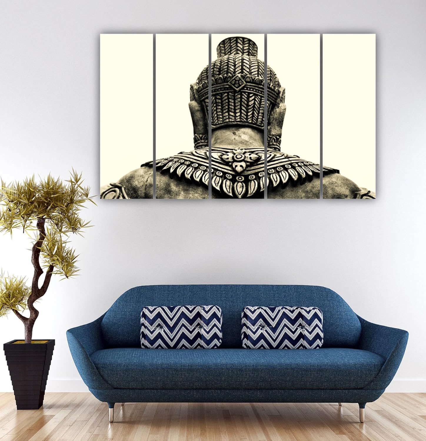 Close-up of framed panels from Buddha-tiful 5-Frame Wall Art That'll Zenify Your Walls, highlighting pristine 6mm MDF construction and vibrant print quality.