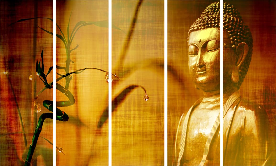 Buddha-tiful 5-Panel Framed Wall Art showing serene Buddha images in a modern multi-frame layout