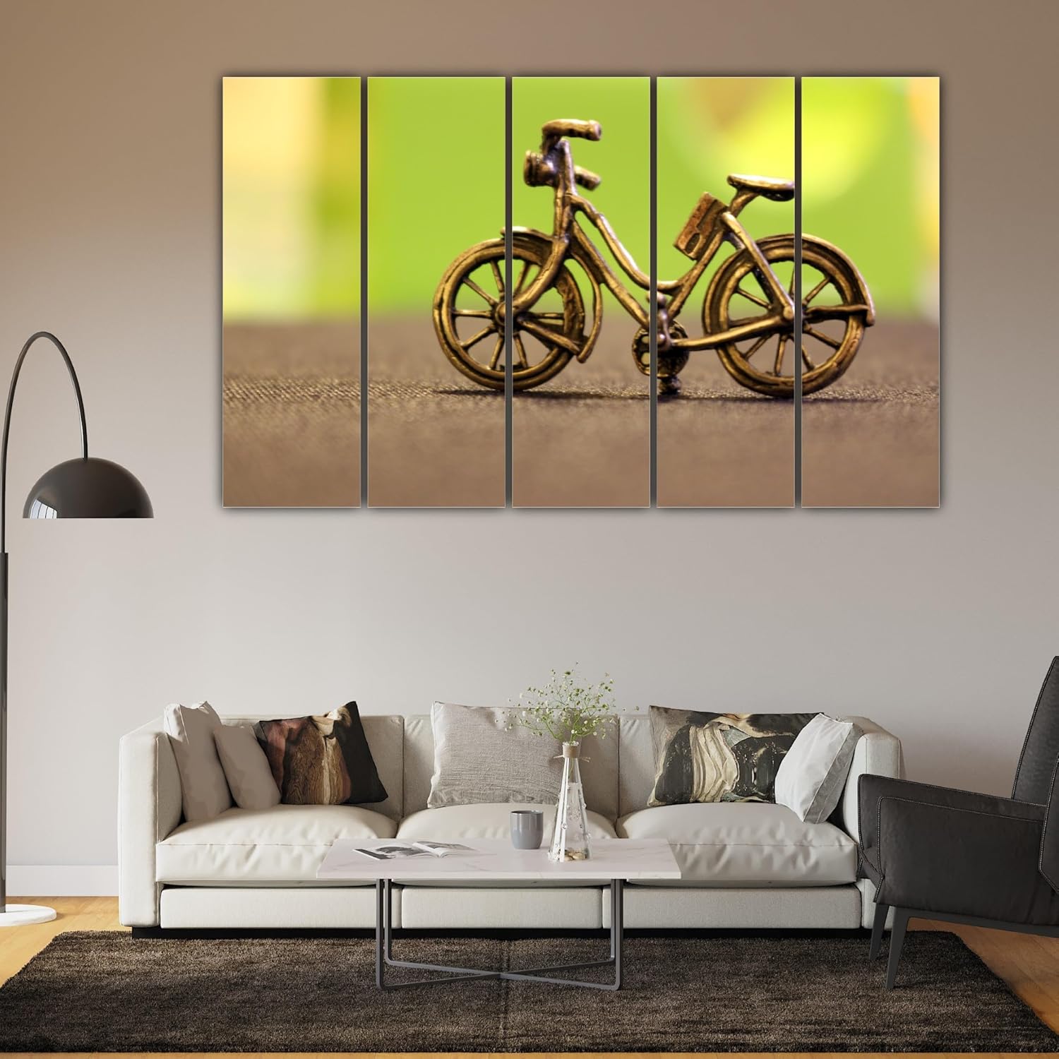 Close-up of black-framed panel from Wheelie Good Vibes: Photography-Framed Mini Bicycle Wall Art highlighting digital print details.