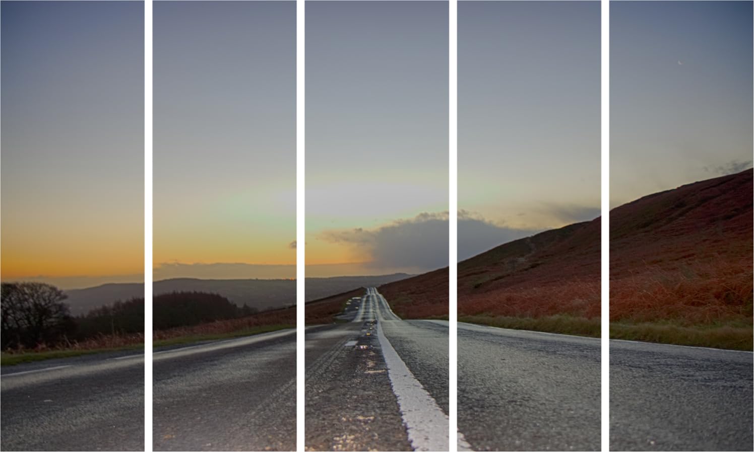 Highway to Wall-slay Photography Framed Wall Art - Multi-Frame Road Trip Vibes (127x76cm)