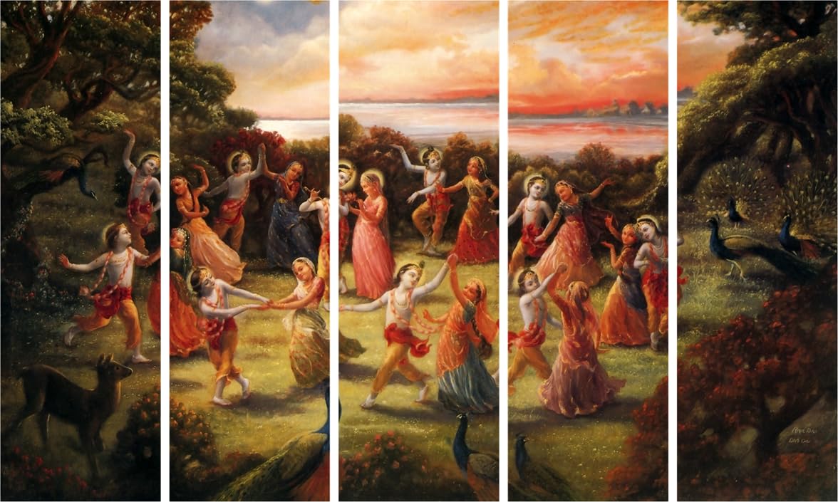 Krishna-tastic Gokul Groove: Framed Wall Art Fiesta (127x76cm Multi-Frame)