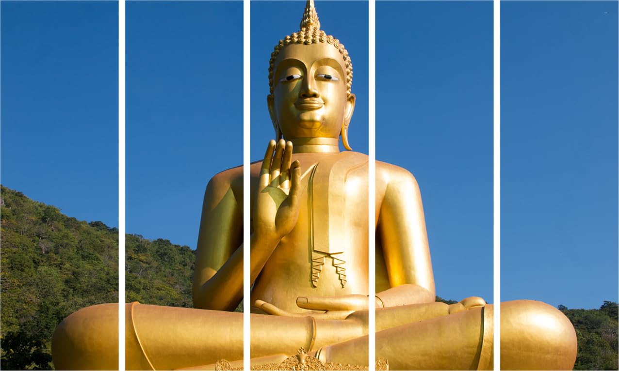 Close-up of Buddha-la-Zen Multi-Frame Framed Wall Art display showing serene Buddha panels.