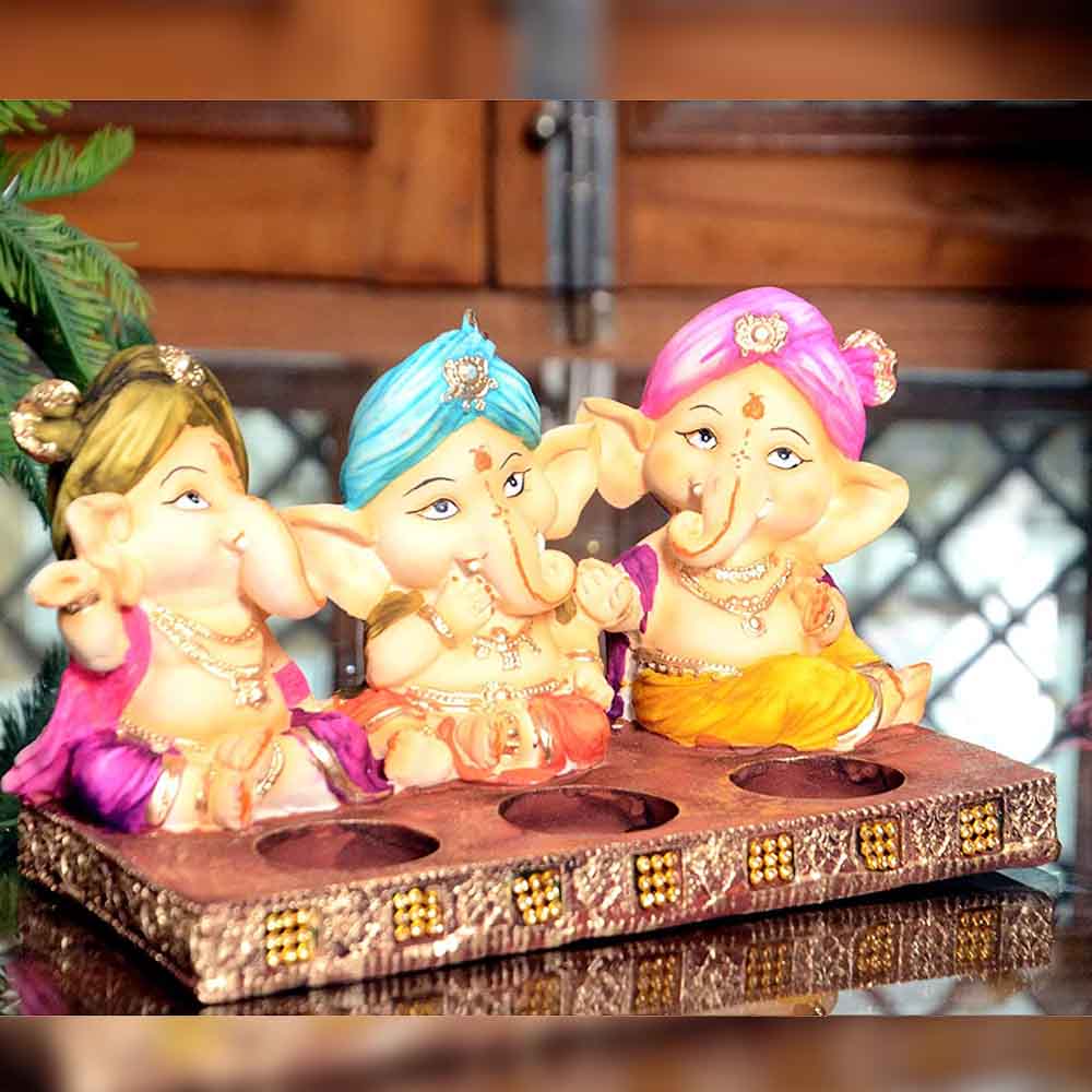 Lord Ganesha Statue in Three Mudras Online