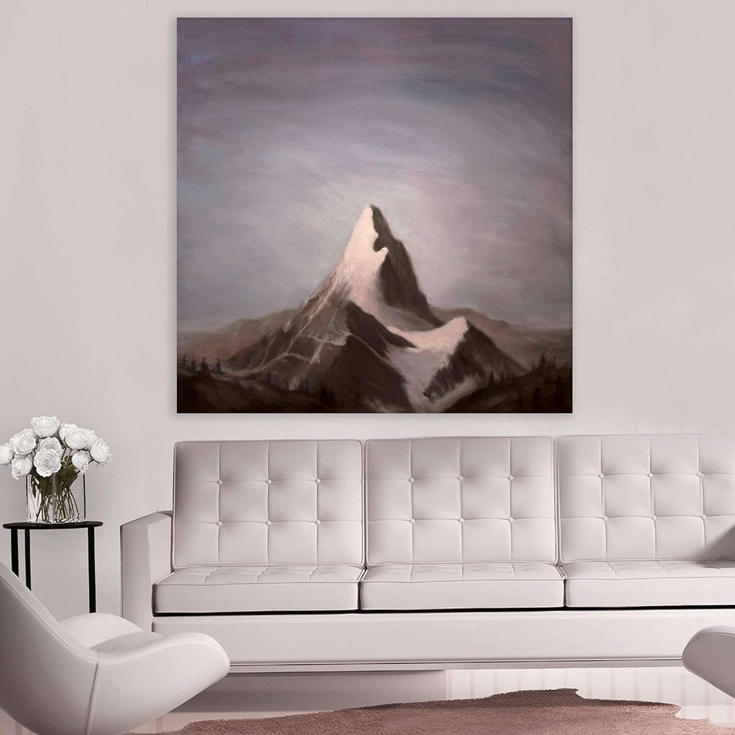 Skys the Limit unframed Nature Landscape Wall Art hanging above a cozy couch.