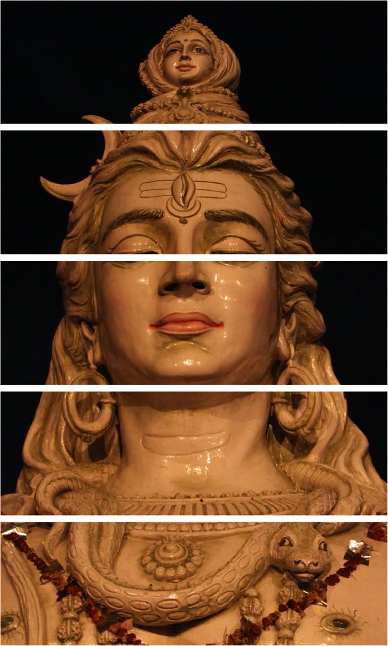Shiva Splash Zone framed multi-frame wall art showcased on a warm beige wall.