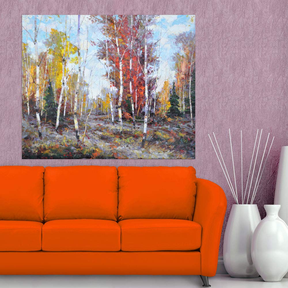 Fall in Love with Your Walls: Unframed Countryside Wall Art displaying rolling fields in autumn hues
