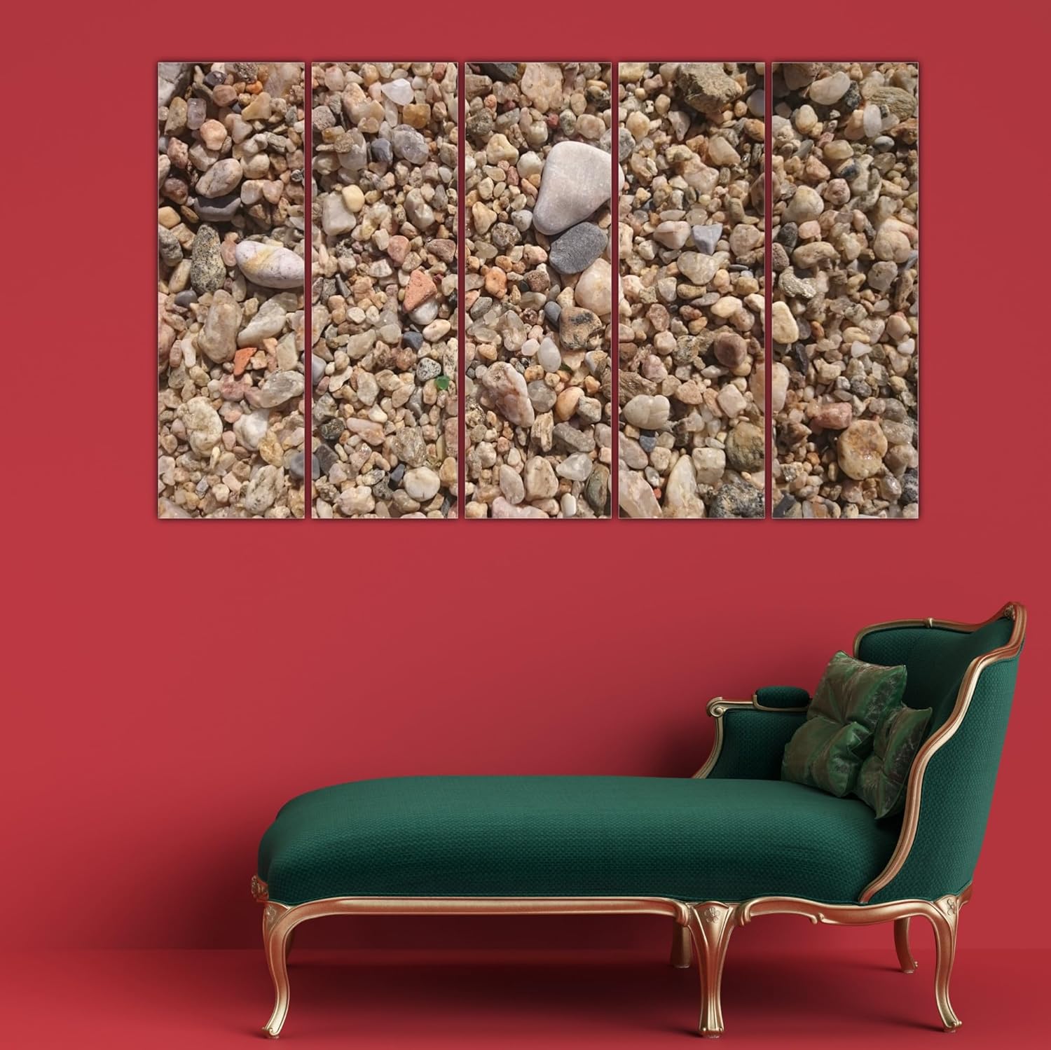 Close-up of stone texture in the Rock Your Walls: Photography Meets Art in 5-Panel Framed Wall Art.