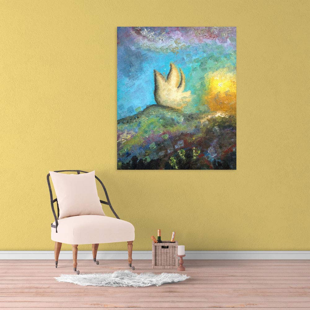 Abstract Escape Unframed Wall Art 'Getting Lost' Canvas in living room setting