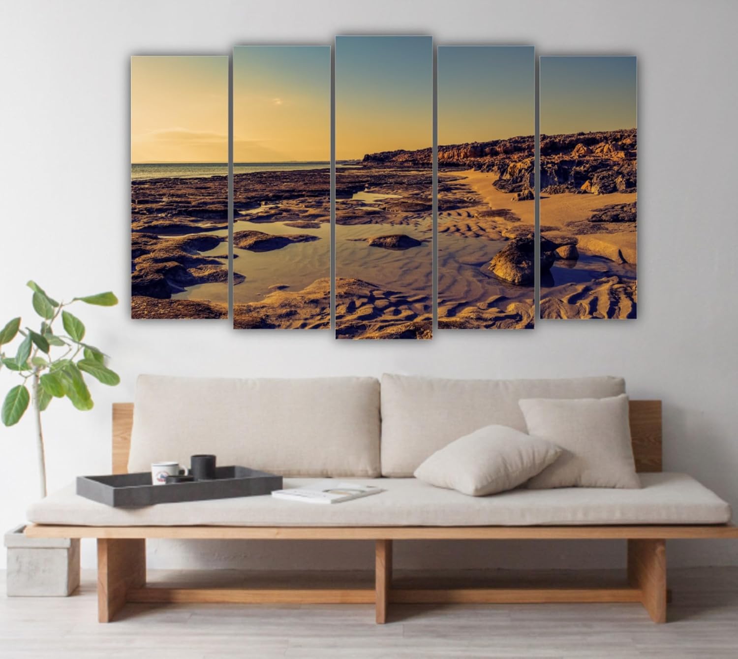 Close-up of Beachy Keen Wall Arts splash-proof framed beach panels with vivid colors