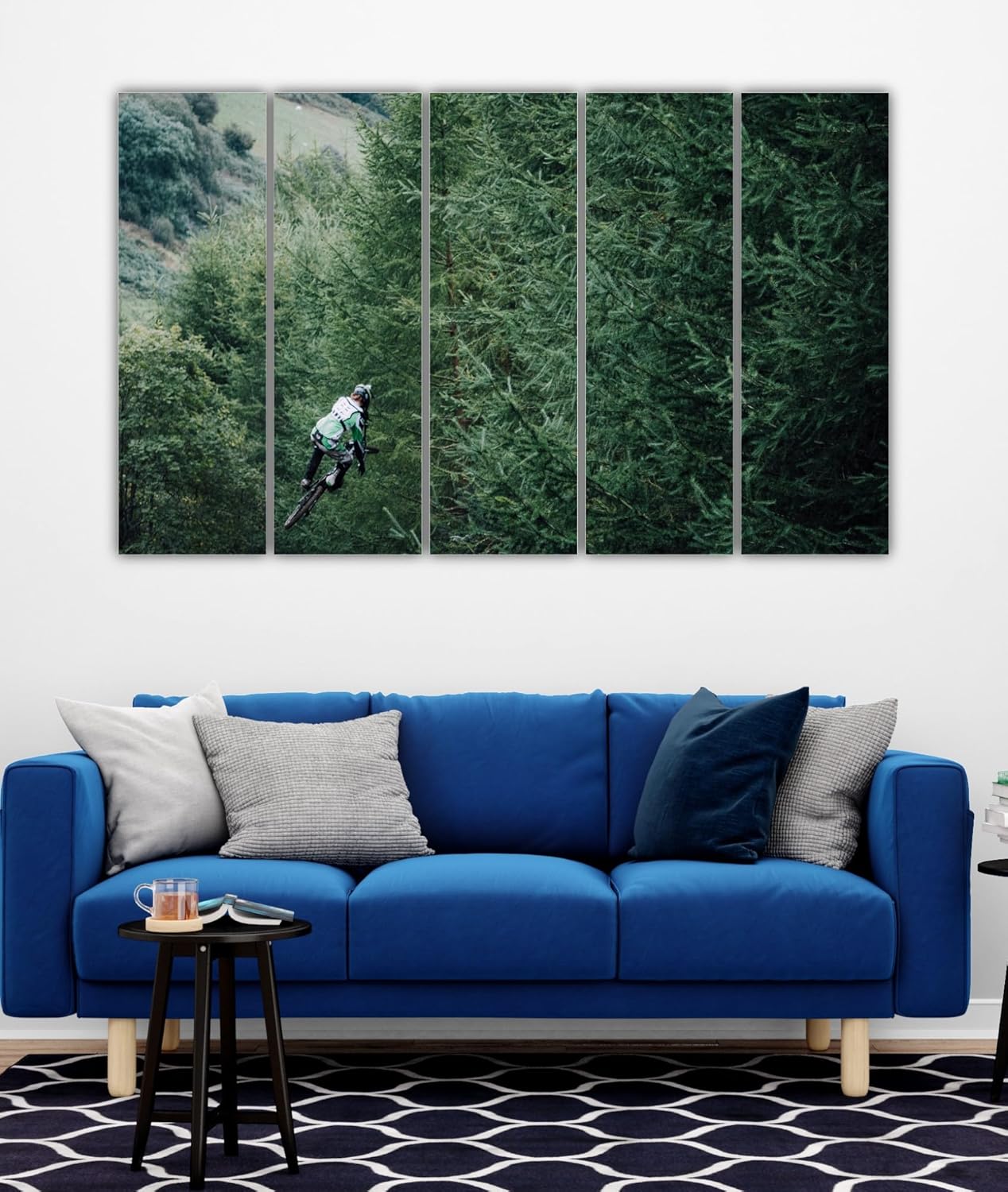 Close-up of multi-frame Cycle Leap Photography Framed Wall Art showcasing splash-proof wooden MDF frames