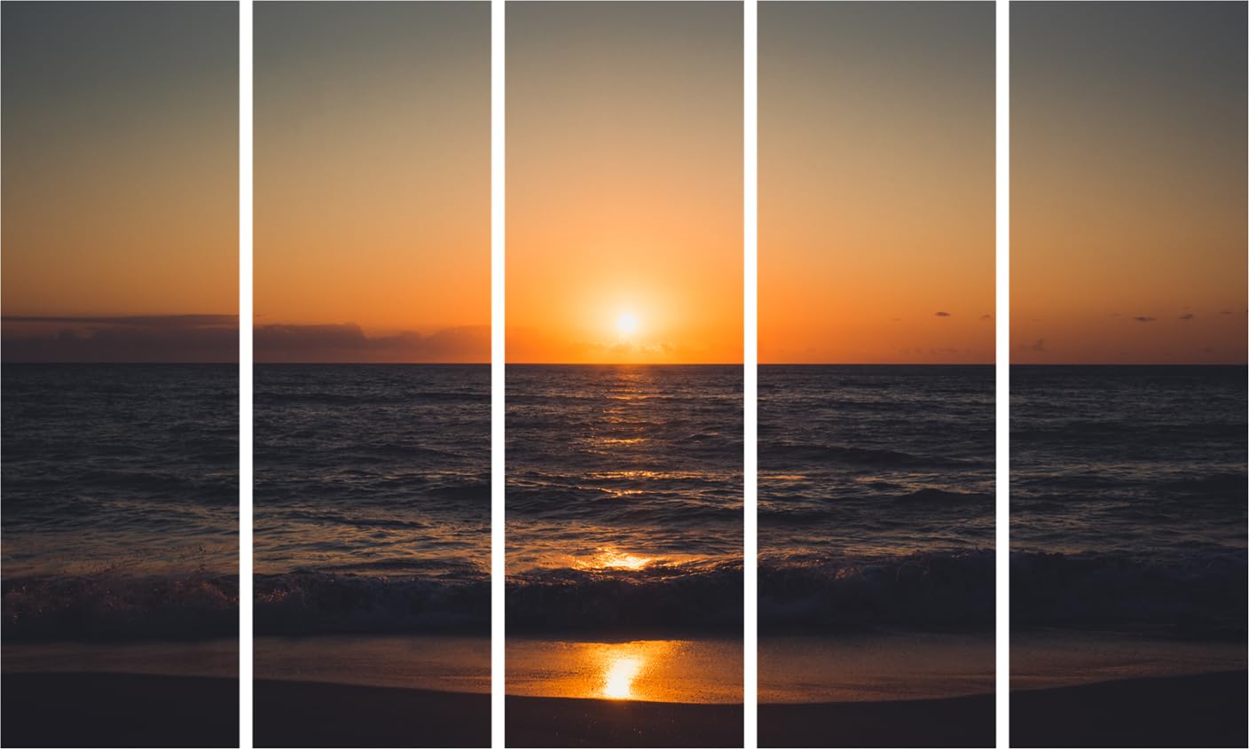 Rise-n-Shine Sunrise Abstract Wall Art That'll Make Your Walls Blush (150x76cm Framed)
