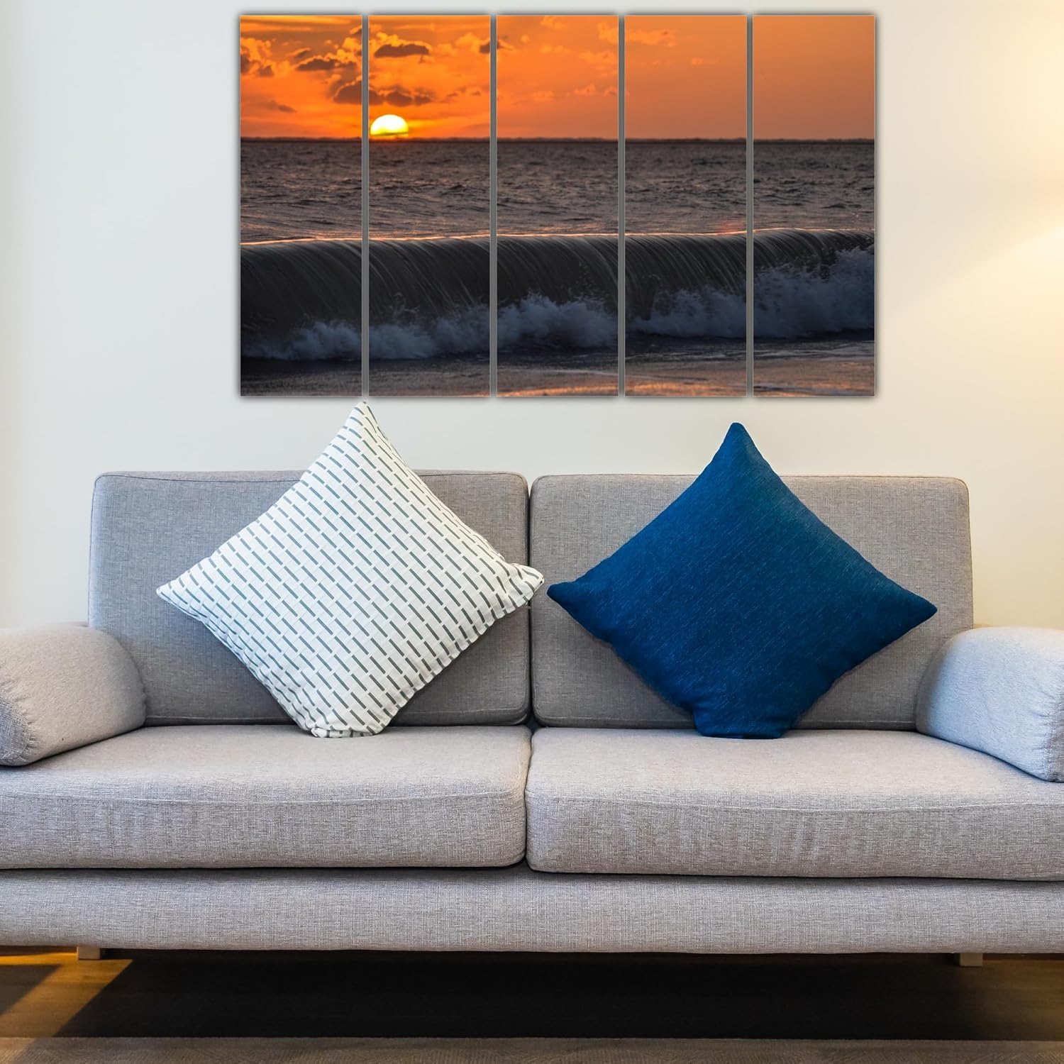 Close-up of framed photography detail on the Sunset-tastic Wall Art revealing vivid orange hues