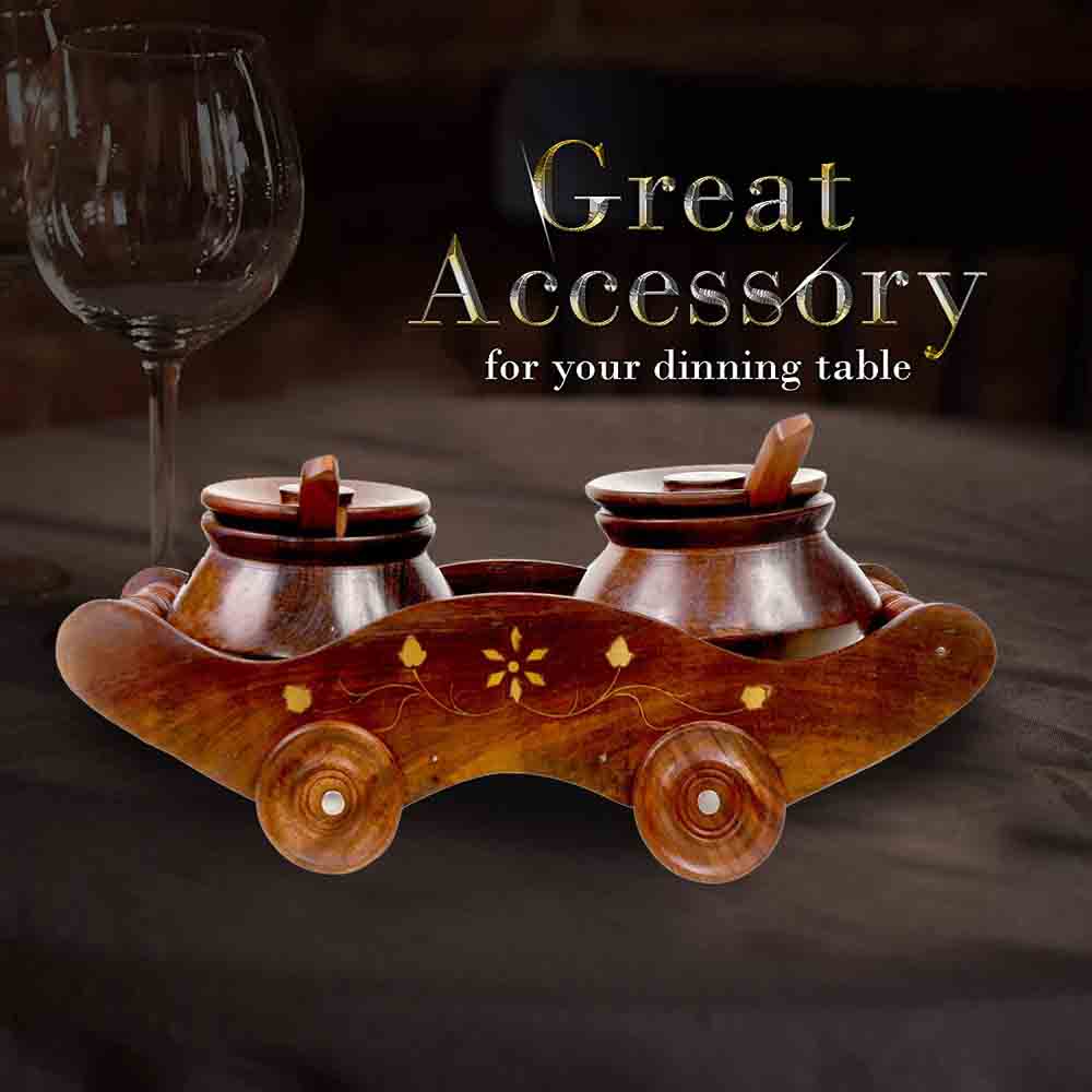 Wooden Dry Fruit Storage Trolley for Kitchen