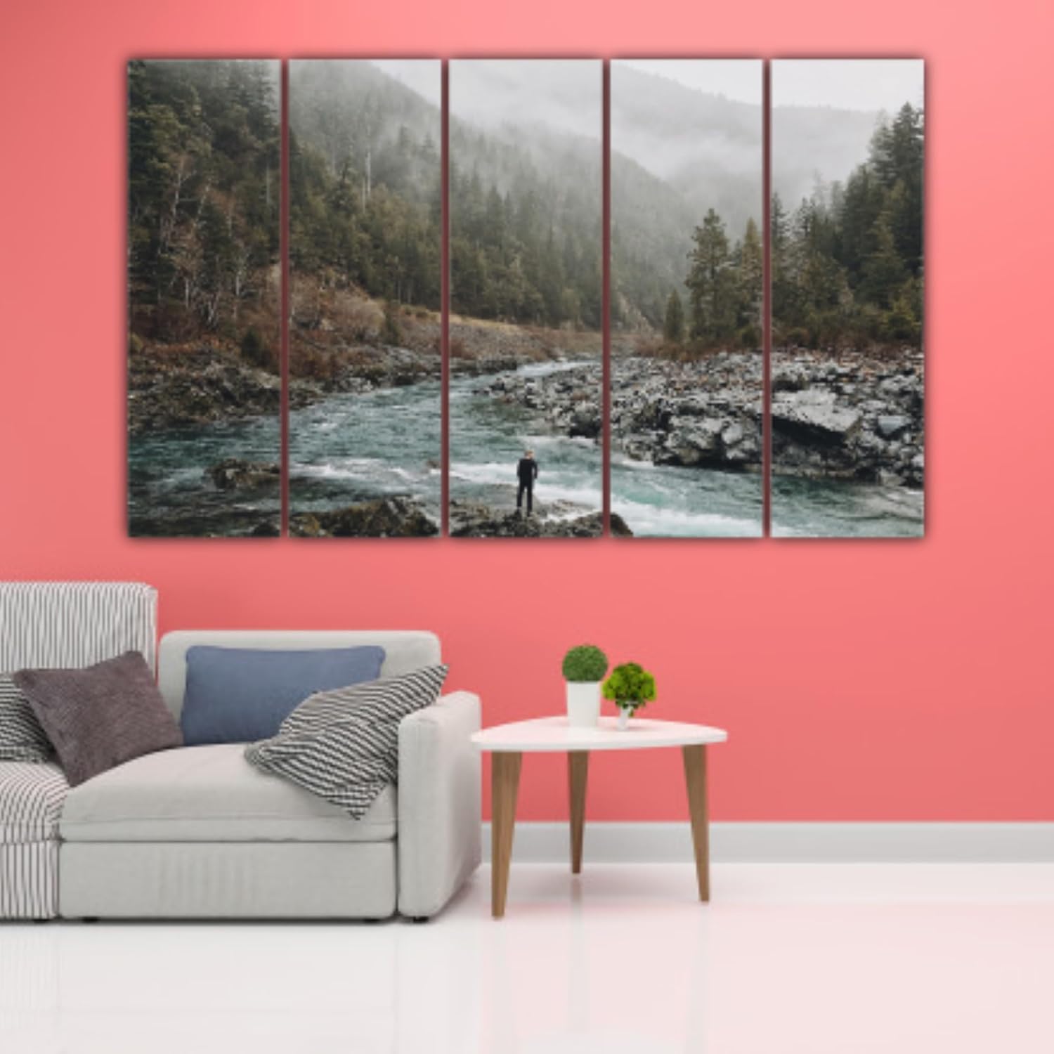 Close-up of the vibrant colors in Vinyl-tastic Abstract Framed Multi-Panel Wall Art