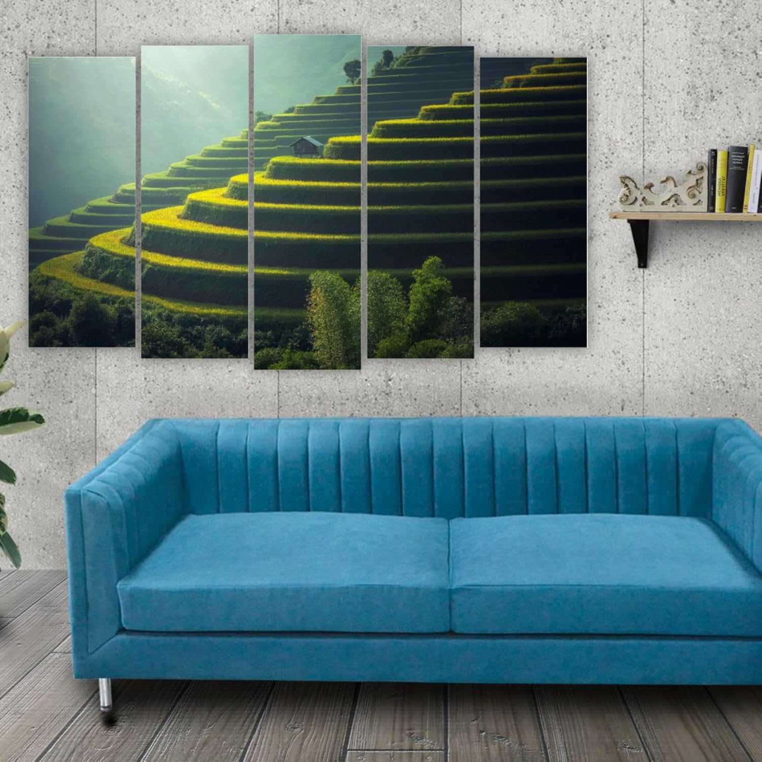 Framed multi-panel wall art featuring vibrant forests from the Nature-fest collection