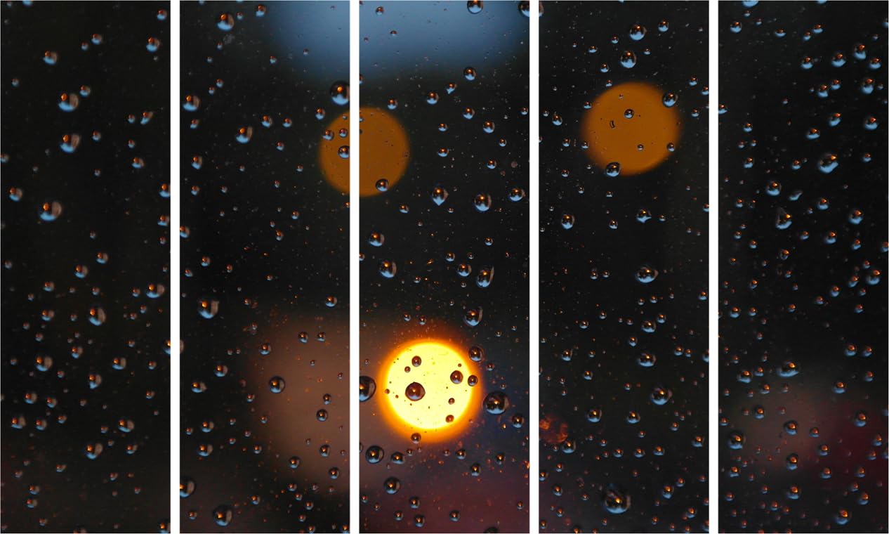 Let It Pour: Rainy Multi-Frame Photography Wall Art to Make Your Walls Sing (127x76cm Framed)
