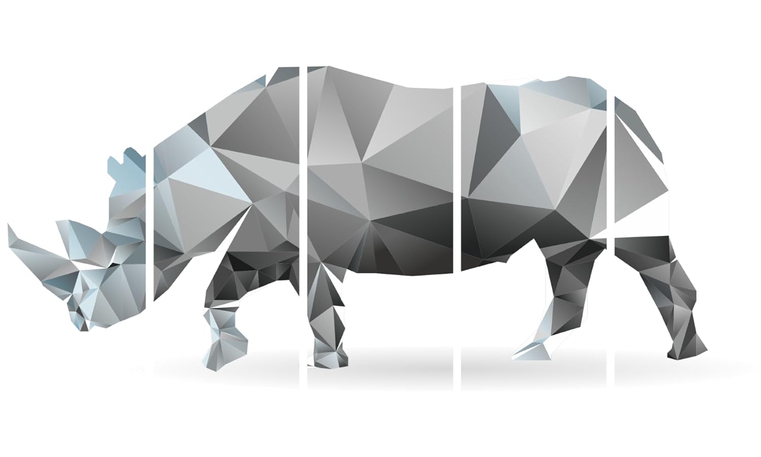 Rhino-rrific Polygon Multi-Frame Wall Art Ready to Roar on Your Walls