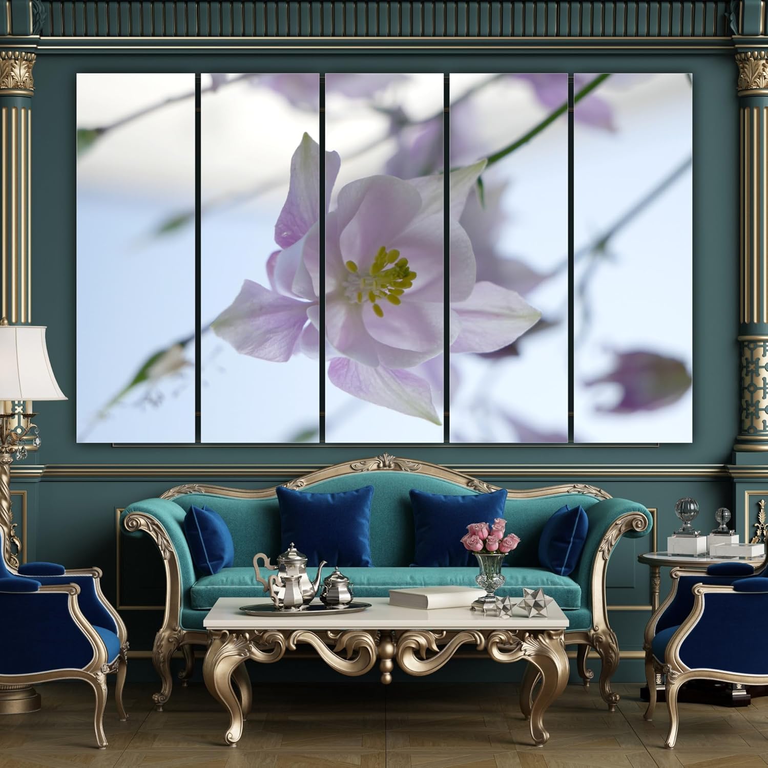 Close-up of Flower-tastic Multi-Frame Framed Photography Wall Art highlighting multicolour floral details