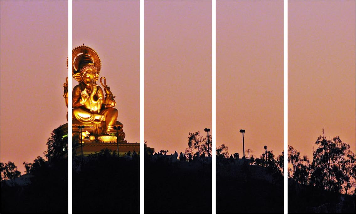 Ganesha-tastic 5-Panel Framed Wall Art That'll Bless Your Space (127x76cm)