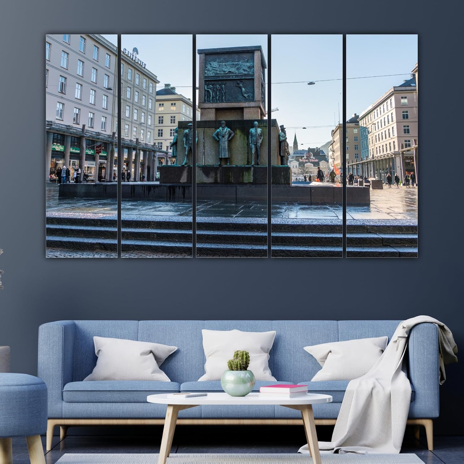 Five-panel multi-frame Paris Framed Wall Art with splash-proof finish ready to hang