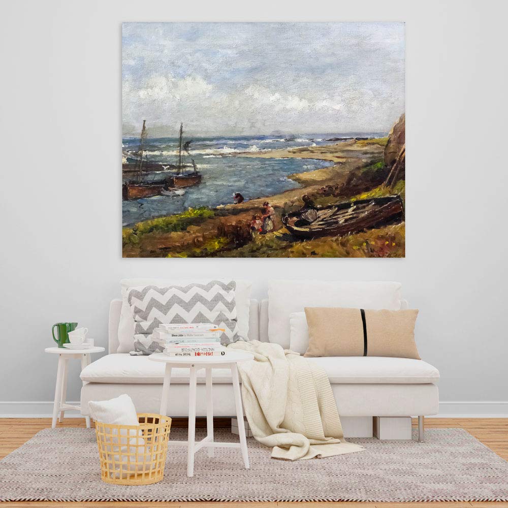 Shore-ly Beautiful Countryside Nature Canvas: Unframed Wall Art That Steals the View (91x76cm)