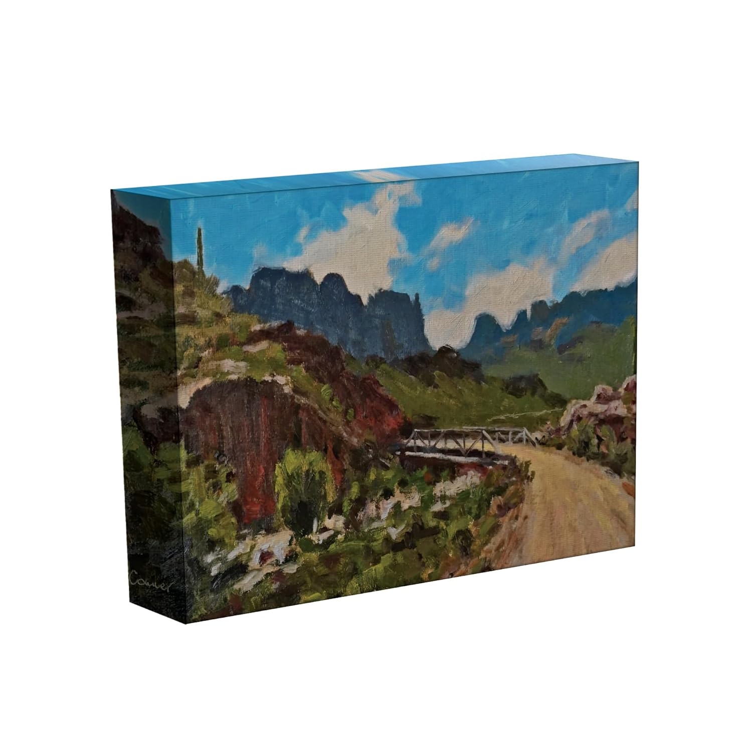 Bridge Over Boredom: 'Bridge to Nowhere' Framed Wall Art featuring a lone wooden bridge under a dramatic sky