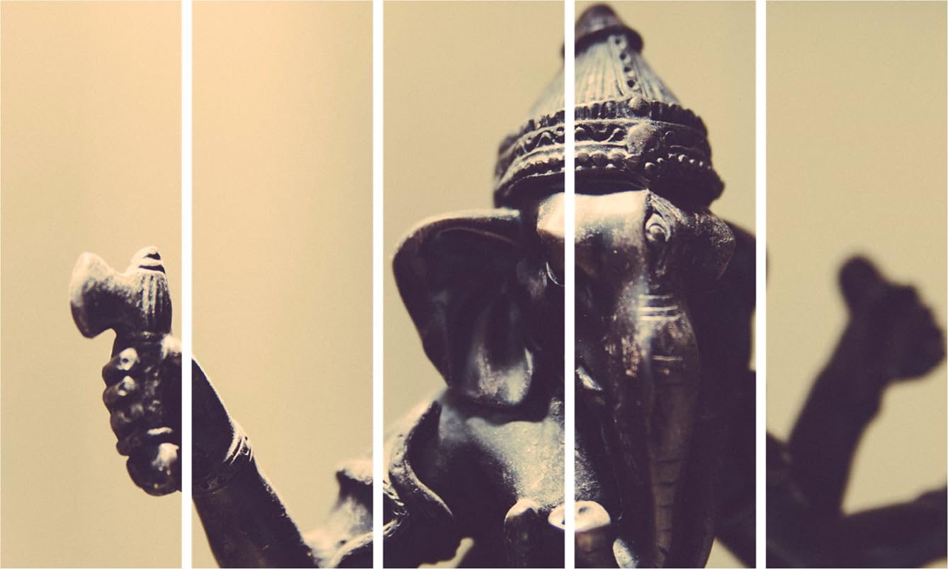 Ganesha-tastic 5-Panel Framed Wall Art That'll Bless Your Walls  Ready to Hang (127x76cm)