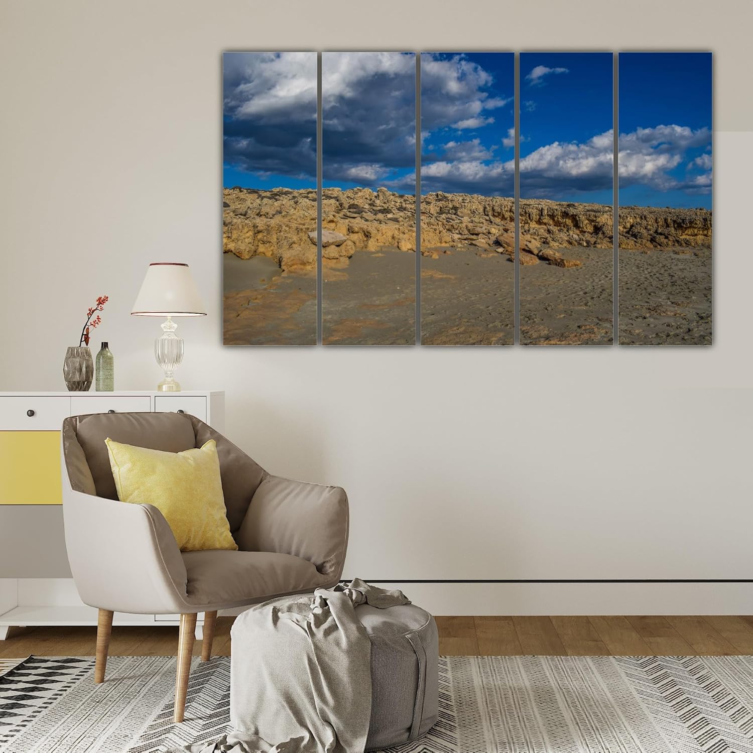 Close-up of Desert-tastic Multi-Frame Framed Wall Art showing lamination detail on desert-themed panels