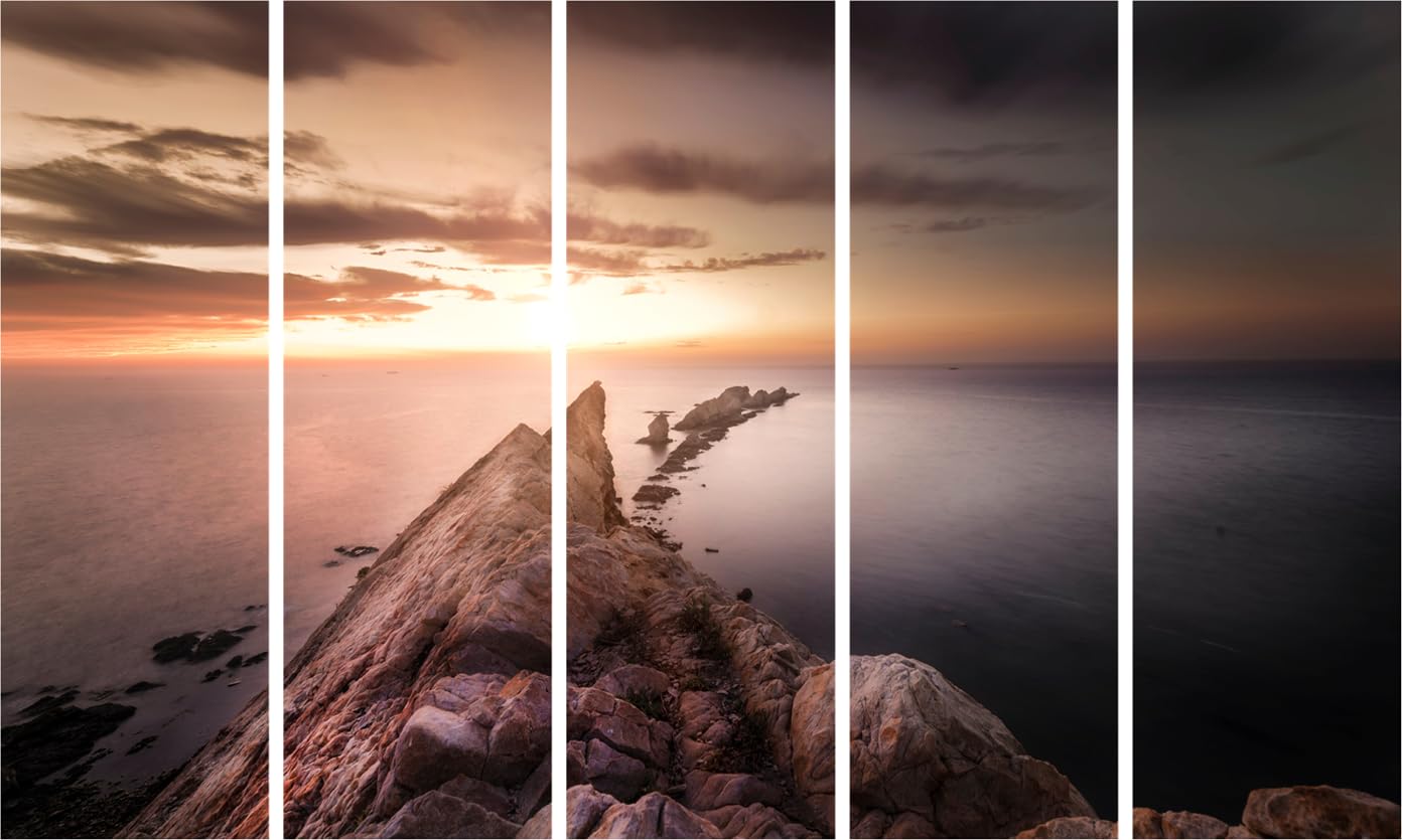 Wave Hello to Stunning Walls: Multi-Frame Framed Sea Wall Art for Ocean Vibes (150x76cm)