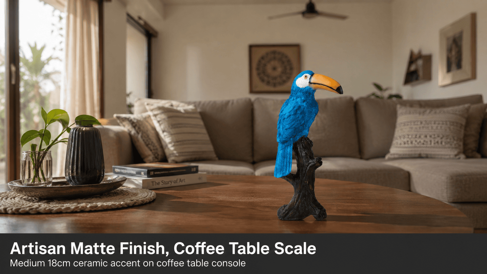 ceramic decor accent on coffee table