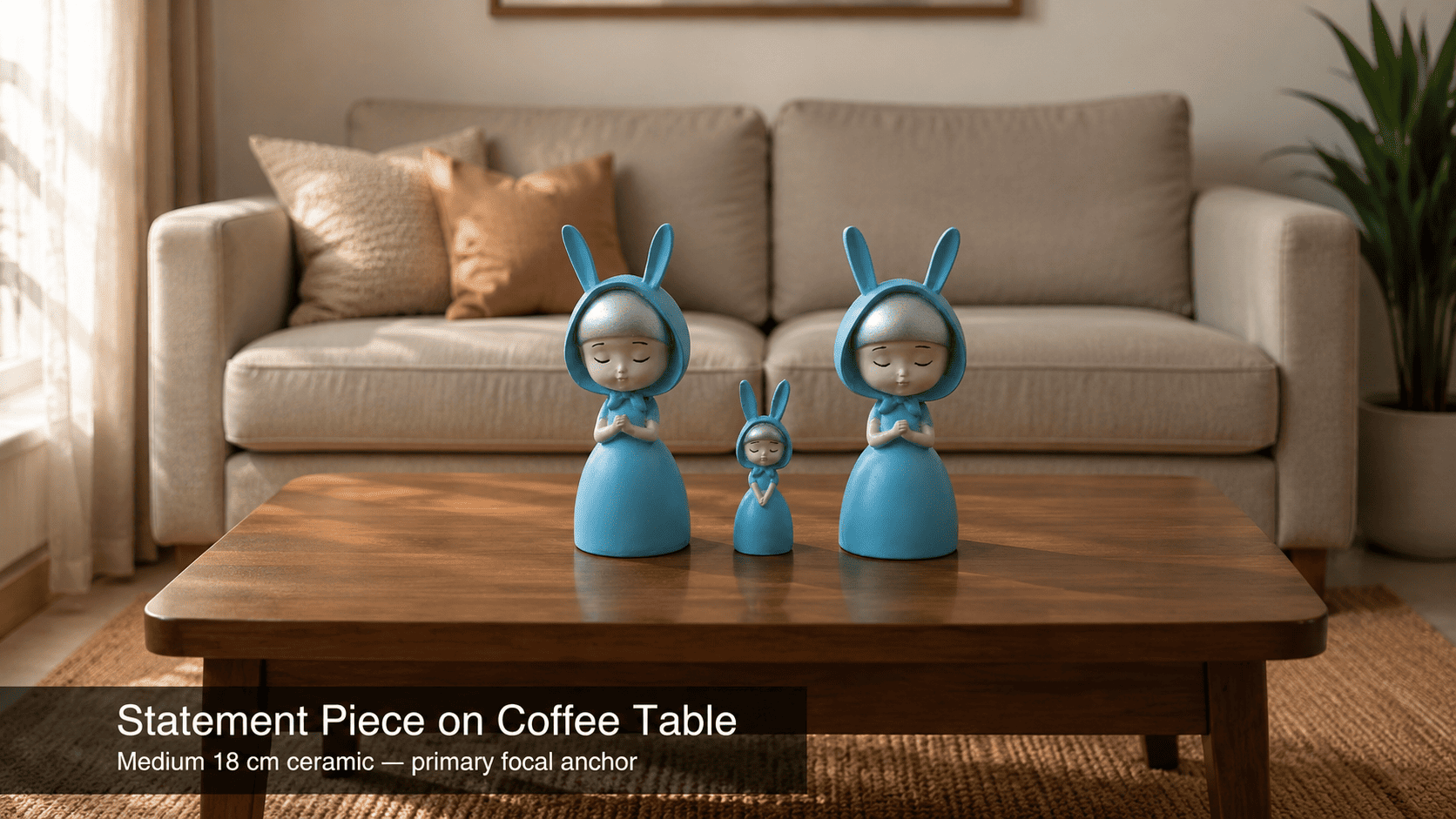 showpiece on coffee table in Indian living room