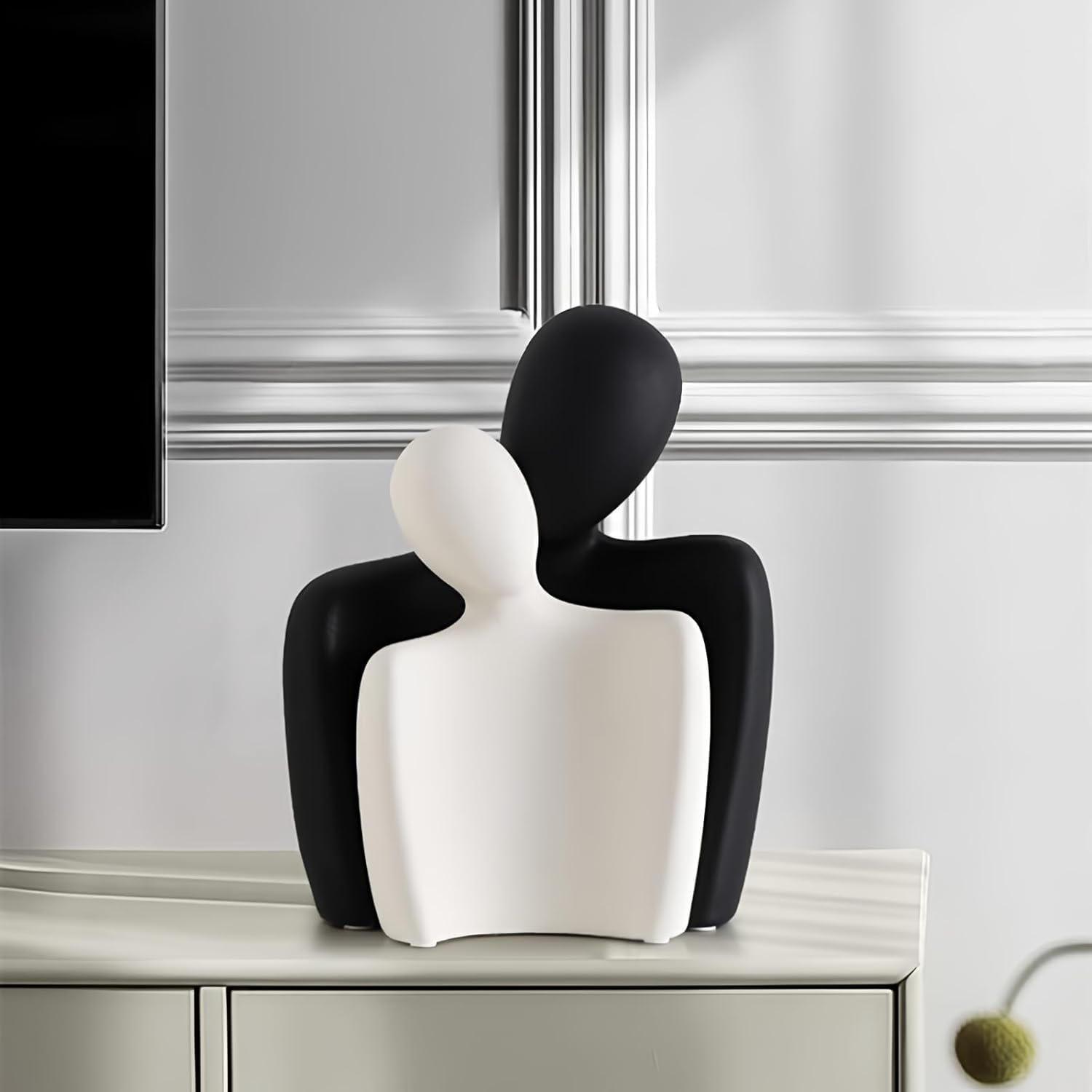 Hugging Couple Figurines for Shelf and Table, Modern Romantic Sculptures for Living Room, Bedroom, Office Decor - 4