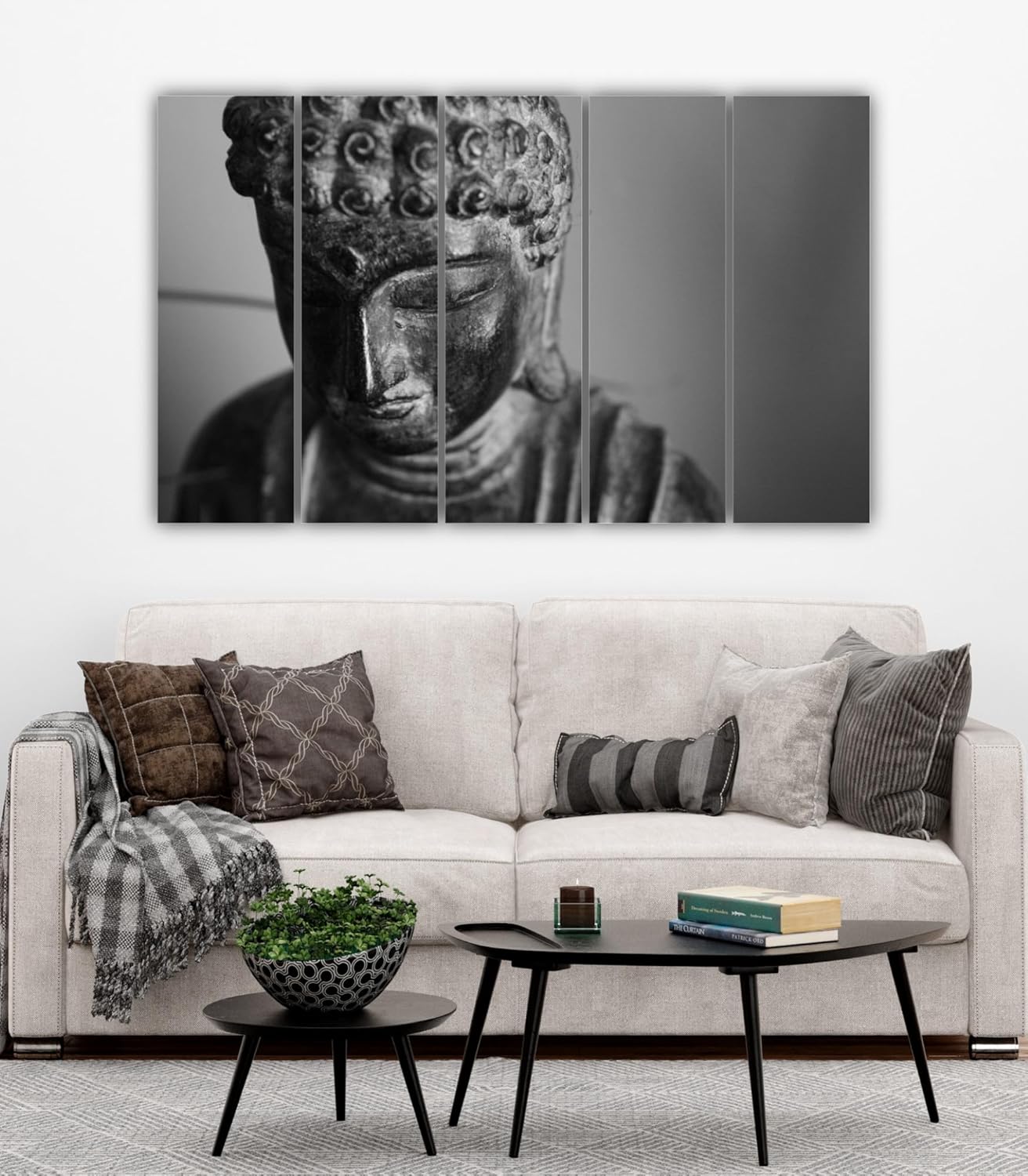 Close-up of a serene Buddha panel from the Buddha-tastic Multi-Frame Wall Art That'll Zen Your Space - Wall Art series.