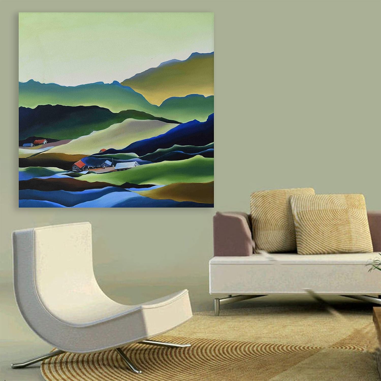 Hill-Top Hangout unframed nature canvas wall art showcasing rolling ivory hills.