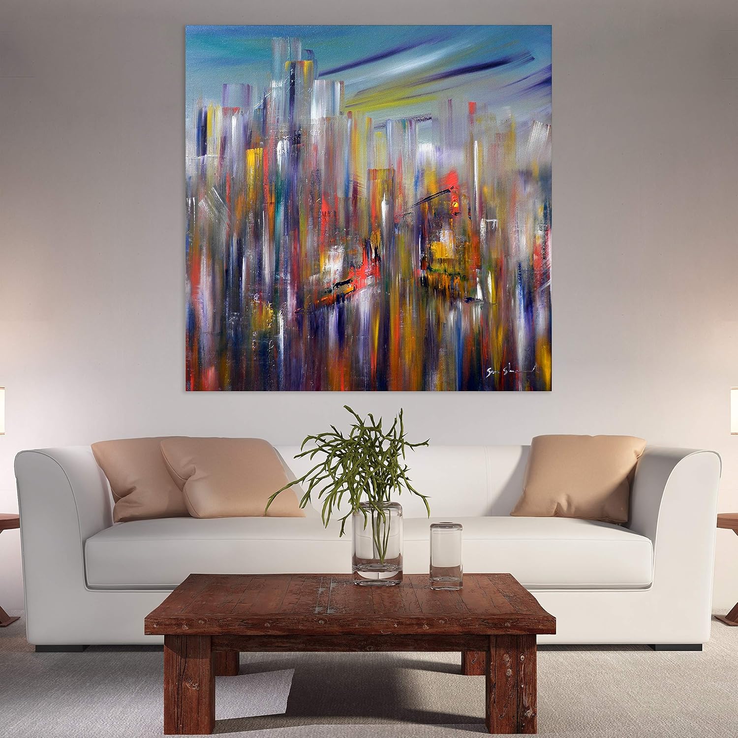 Image of 'Fading-from-Memory Abstract Wall Art Thatll Make Your Space Forget the Ordinary (91x91cm Unframed Canvas)' Wall Art rolled in a protective tube.