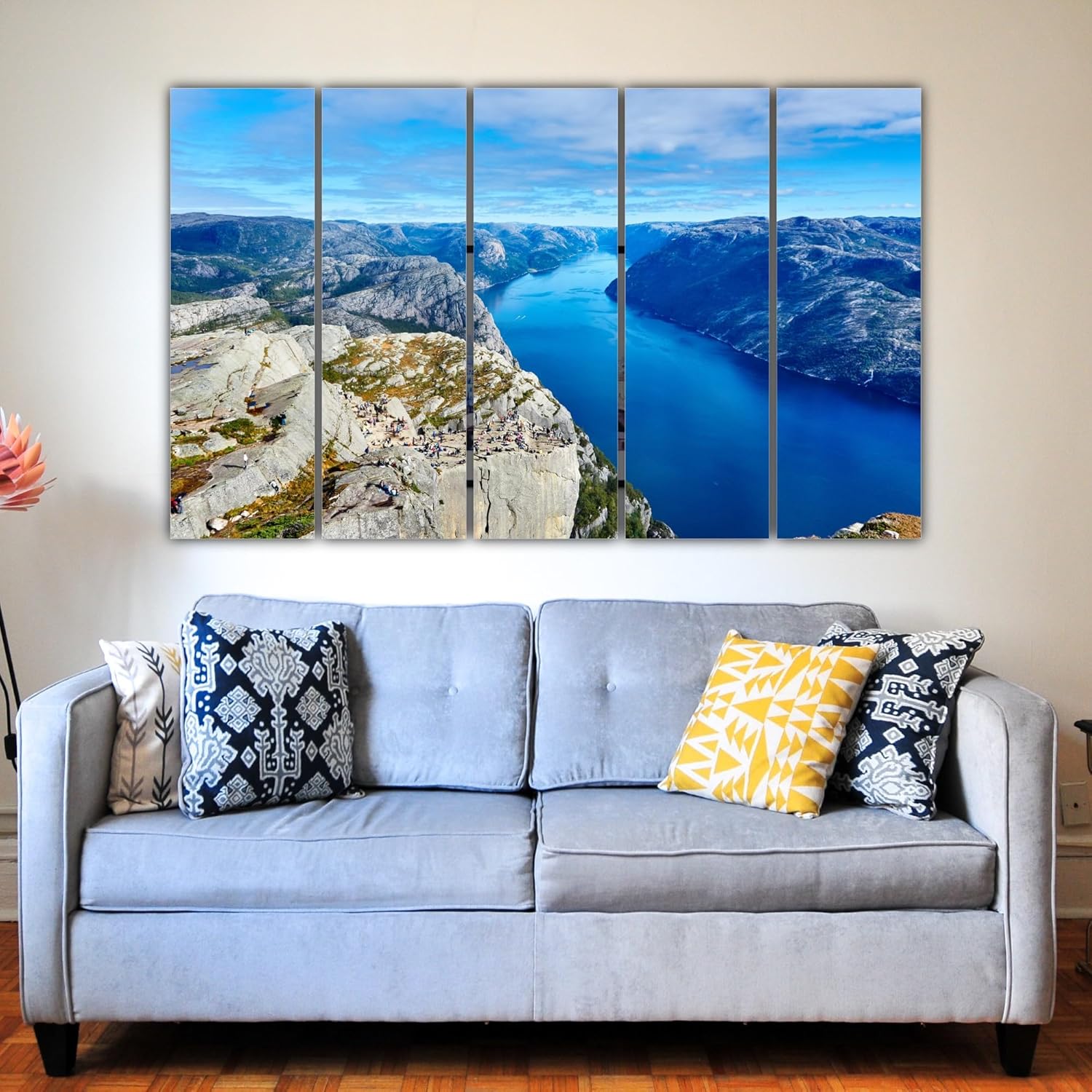 Close-up of Peak Performance Multi-Frame Wall Art That'll Level Up Your Room (150x76cm Framed) with vivid splash-proof details