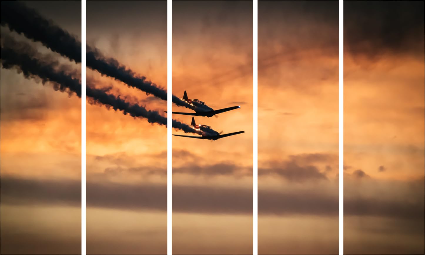 Plane-tastic Sky Photography Framed Wall Art  Multi-Frame Aviation Extravaganza (127x76cm)