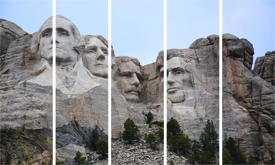 Rushmore-roaring 5-Panel Framed Wall Art That'll Rock Your Space (150x76cm)