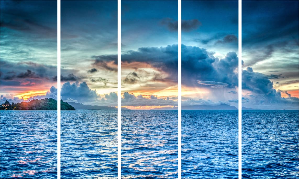 Nature's 5-Panel Framed Wall Art That Makes Your Walls Bloom showcasing lush forest imagery on a living room wall