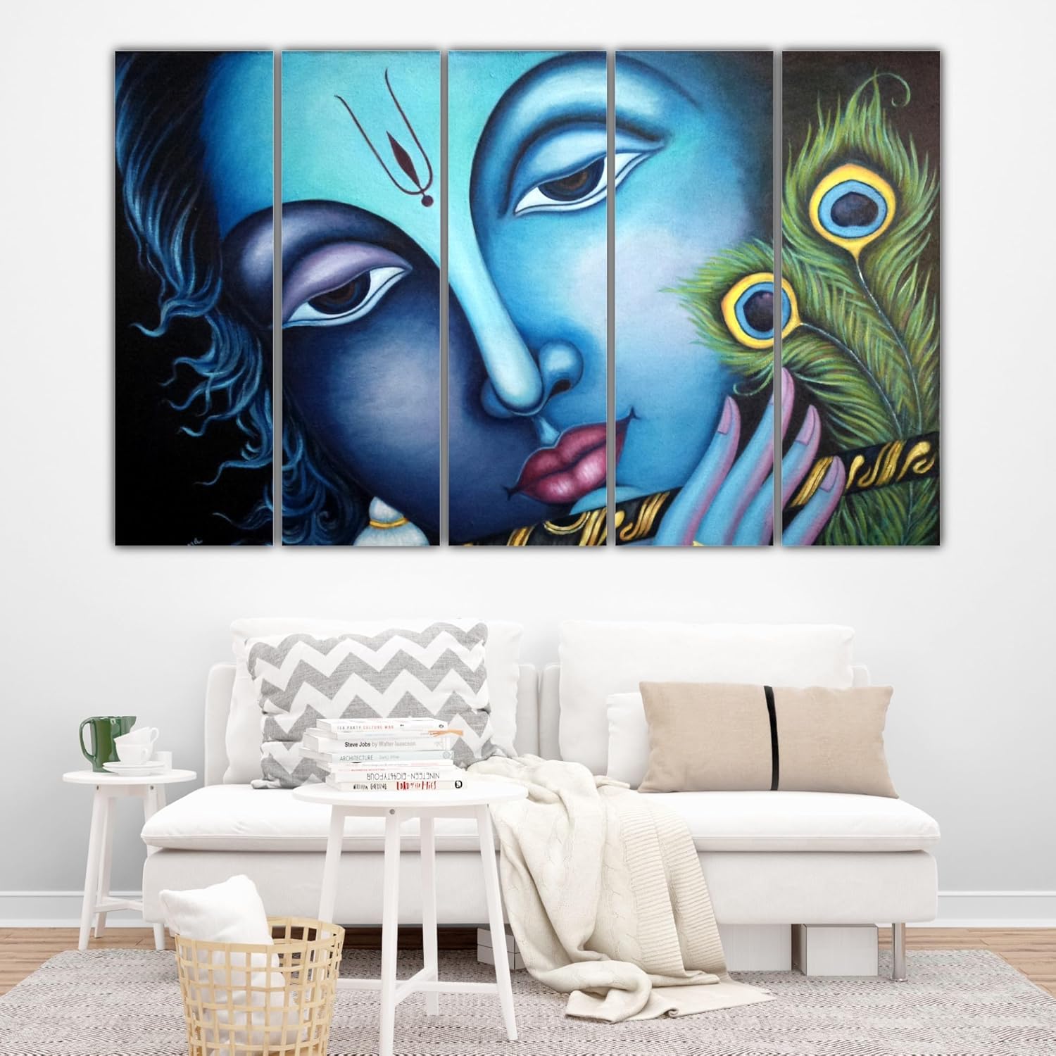 Side view of the Krishna-tastic Multi-Frame Framed Wall Art highlighting the 6mm wooden MDF frames.