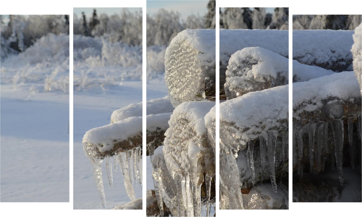 Snow-tacular 5-Panel Framed Wall Art That'll Make Your Walls Chill with Delight (127x76cm)