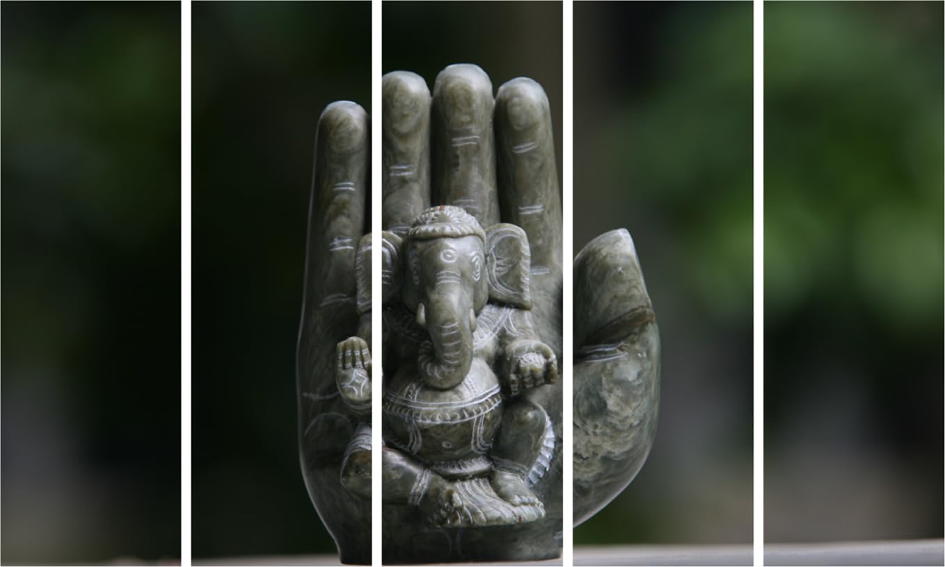 Ganesha-tastic Multi-Frame Blessing: Framed Wall Art to Bless Your Space (150x76cm)