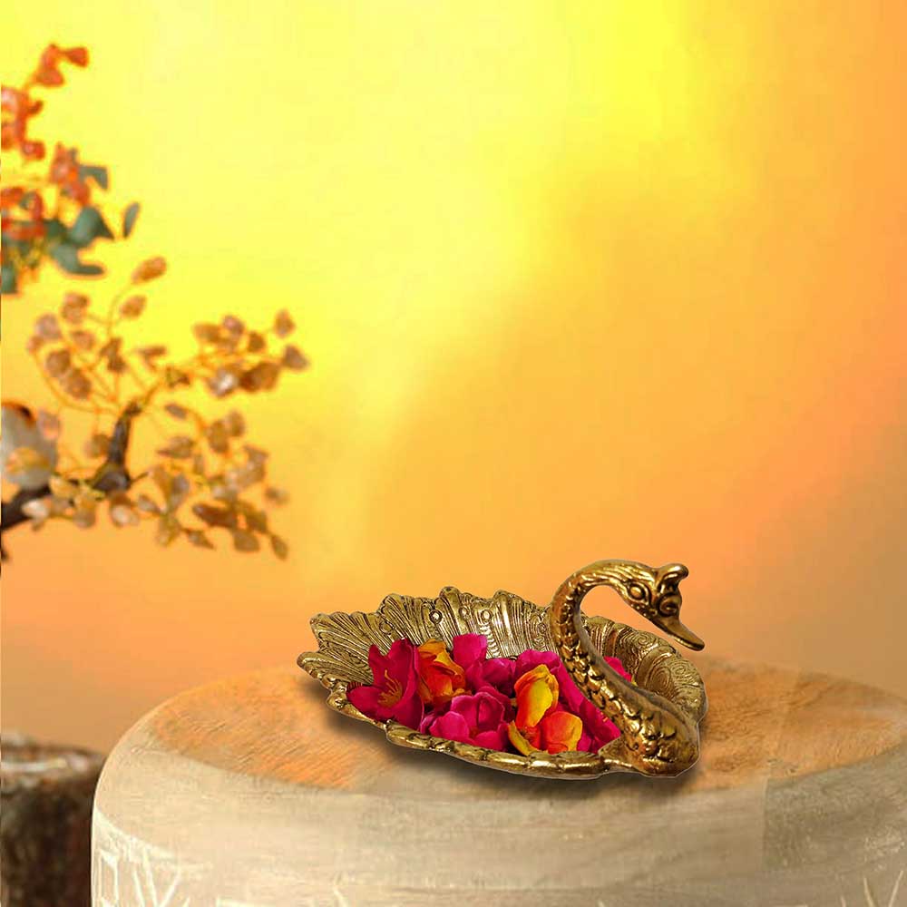 Decorative Metal Swan Shaped Bowl for Kitchen