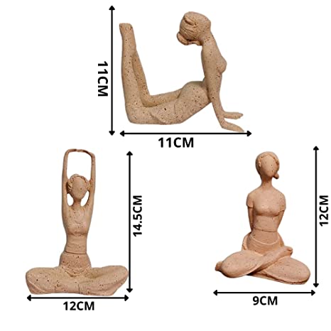 Amoy-Art Figuur Decoratie Vrouwen Sculpture Modern Abstract Standbeeld Kunst Yoga Meisje Voor Huis Cedeau Giftbox Polyresin 26cmH
